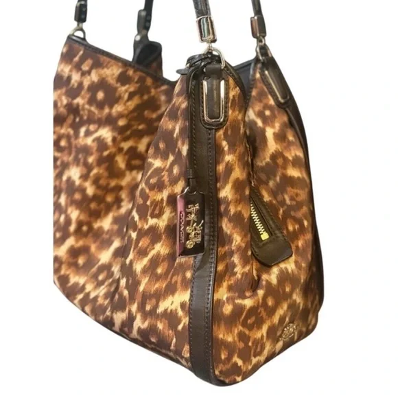Coach Madison Ocelot Phoebe Shoulder Bag – Brown Leopard Print | EUC - Picture 3 of 12